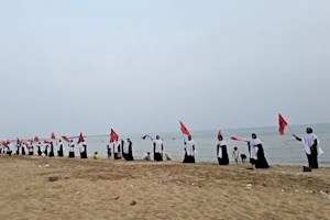اجتماع «کفن پوشان حامی ولایت» در ساحل کنگان برگزار شد